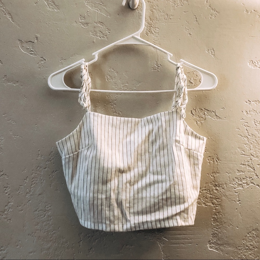 Brandy Melville Striped Crop Top with Ties